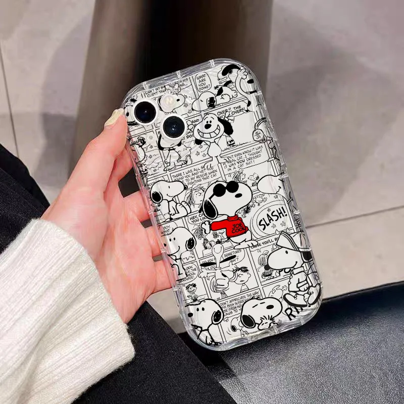 Funda bonita Y2K Snoopy Charlie Brown de moda para Iphone 17 Pro Max 16 16e 11 12 13 14 15 Pro Max 15 Plus 17 Air Luxury Wave Cover - imagen 5