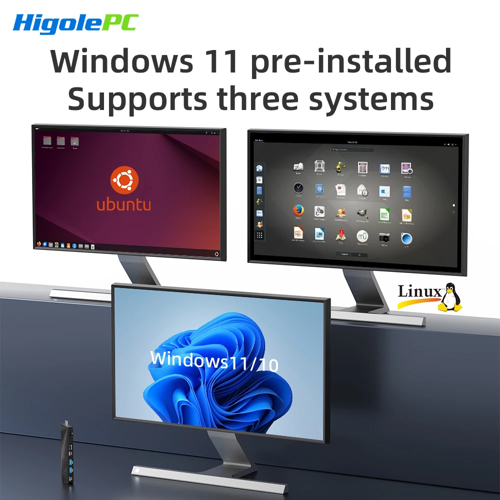 Higole PC Stick Mini PC sin ventilador Intel J4105 Windows 11 WiFi5 4/8GB 64/128/256GB ordenador portátil de escritorio 4K TV Stick PC Mini ordenadores - imagen 5