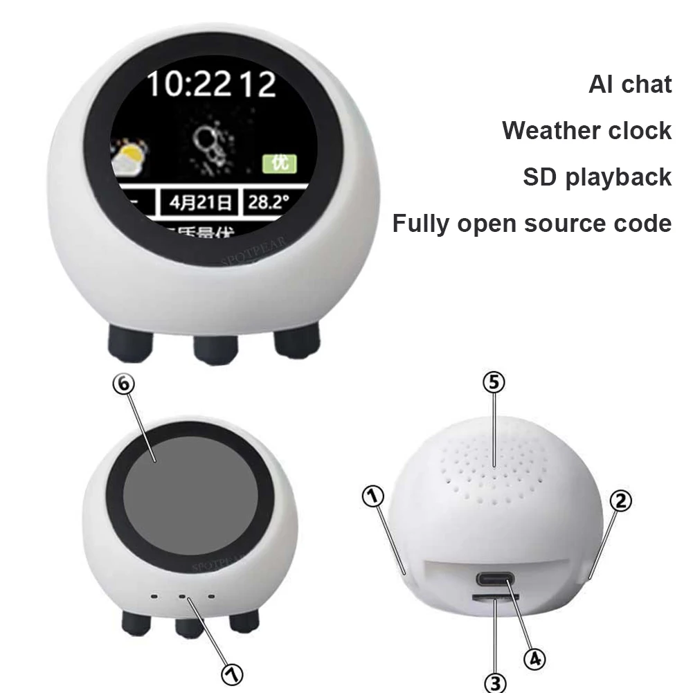 DeepSeek XiaoZhi AI Chat de voz Robot ESP32-S3 pantalla LCD redonda de 1,28 pulgadas N16R8 Placa de desarrollo reloj de astronauta adorno de escritorio - imagen 4