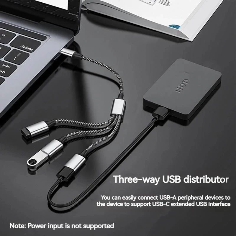 Transmisión rápida de datos, divisor de concentrador USB tipo C de 4 puertos, adaptador OTG para ordenador, MacBook pro Air, extensiones de concentrador USB multidispositivo - imagen 4