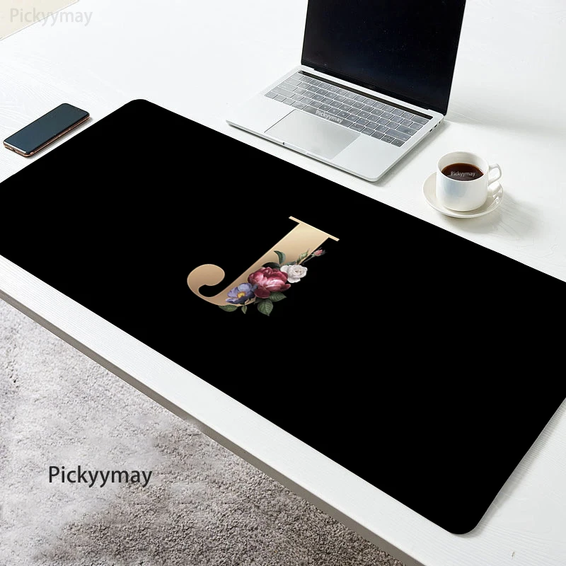 Alfombrilla de ratón con nombre inicial para ordenador, alfombrilla de ratón grande XXL para mesa de ordenador, alfombrilla de escritorio para teclado de Pc, accesorios de oficina - imagen 5