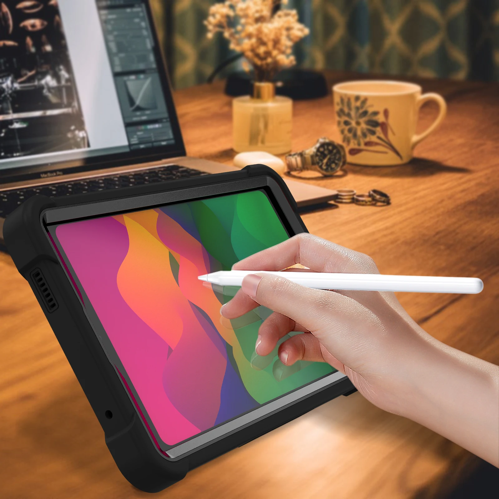 Funda armadura resistente para Xiaomi Redmi Pad SE 8,7 2024, funda híbrida con soporte para Redmi Pad SE 4G, 8,7 pulgadas, PC para niños, carcasa de silicona - imagen 5