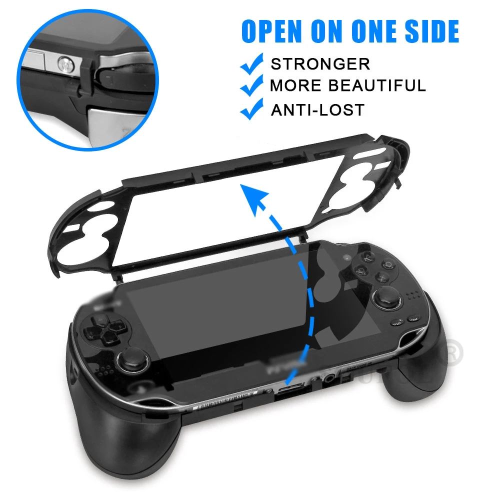 Negro blanco para PSV1000 PS VITA 1000 juego mango de mano soporte Joypad funda protectora con botón de disparo L2 R2 - imagen 4