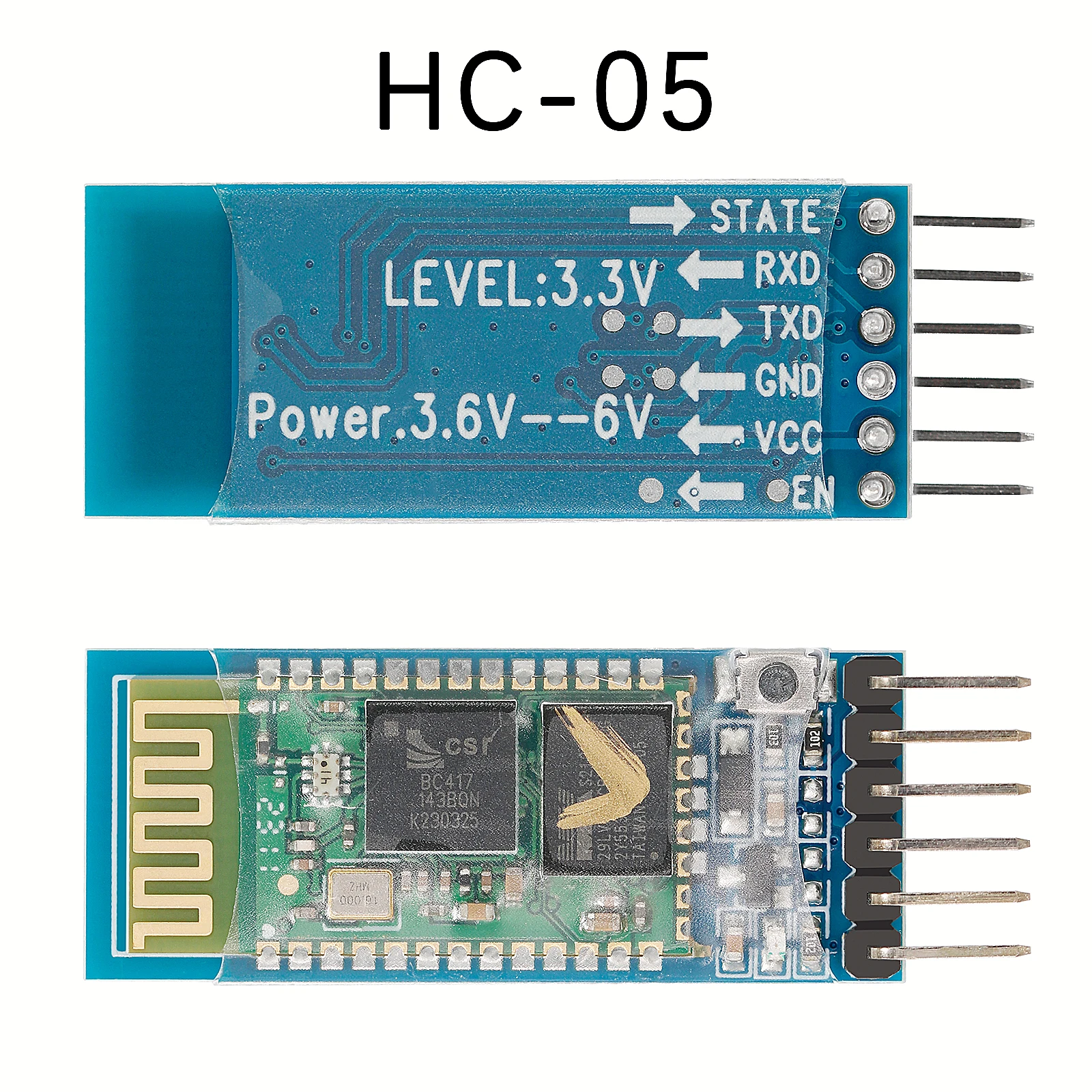 Módulo Bluetooth HC 05 HC 06 Rf módulo esclavo transceptor Bluetooth inalámbrico Rs232/TTL a convertidor y adaptador UART - imagen 3