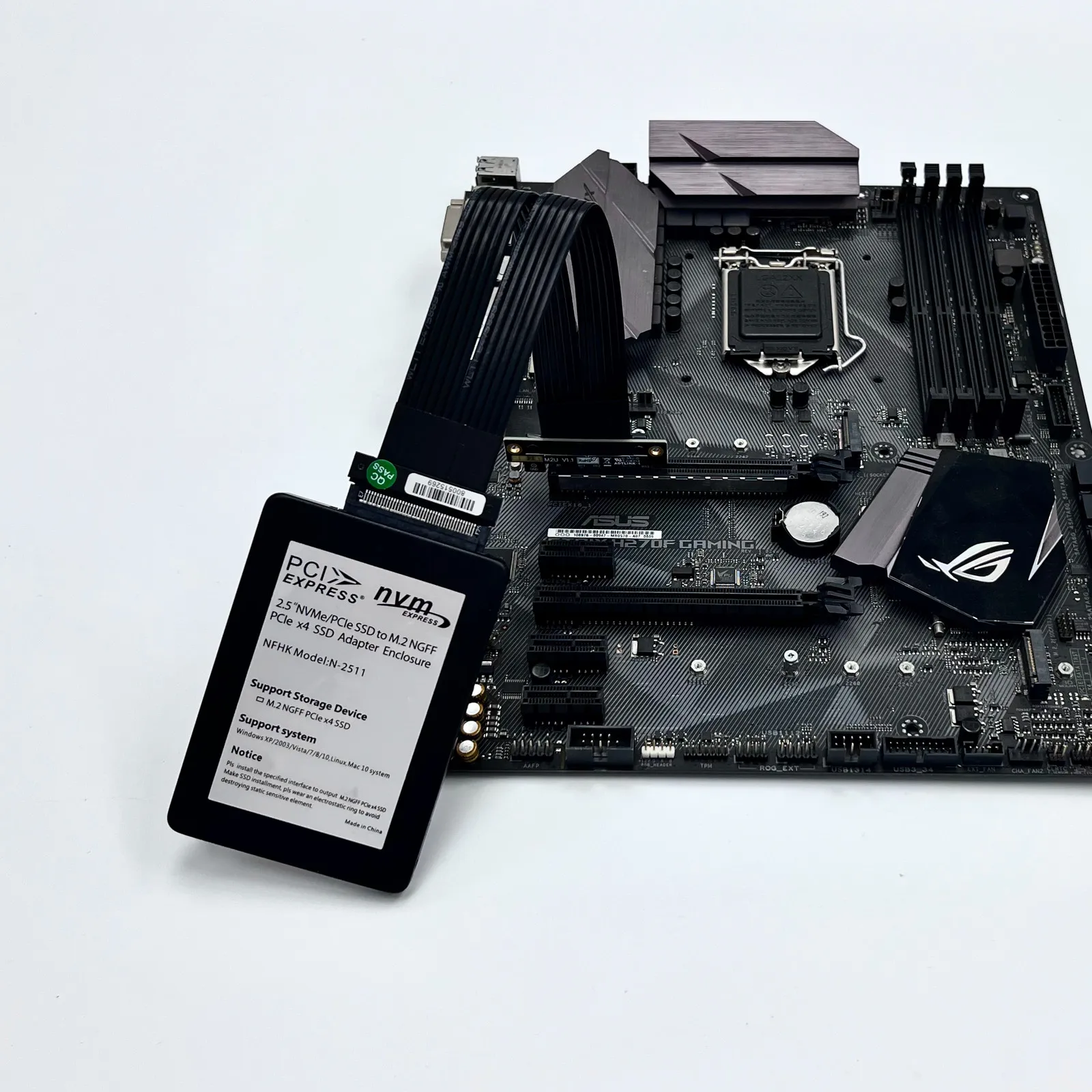 Interfaz U.2 de 64Gbps U.2 a PCI-E 4,0x4 SFF-8639 NVMe SSD Cable adaptador de extensión elevador PCIe PCI E 4x Gen 4 para U.2 U2 NVMe SSD - imagen 5