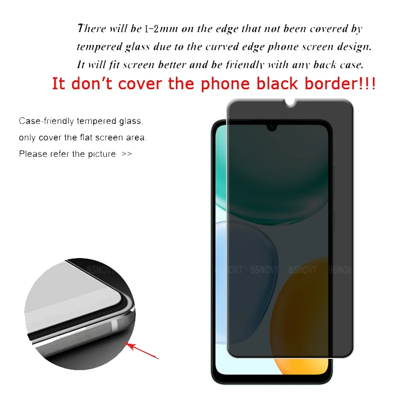 4/3/2/1 Uds para Honor X5C vidrio Honor X5C vidrio templado 9H cubierta protectora antiespía Protector de pantalla de privacidad Huawei Honor X5C - imagen 2