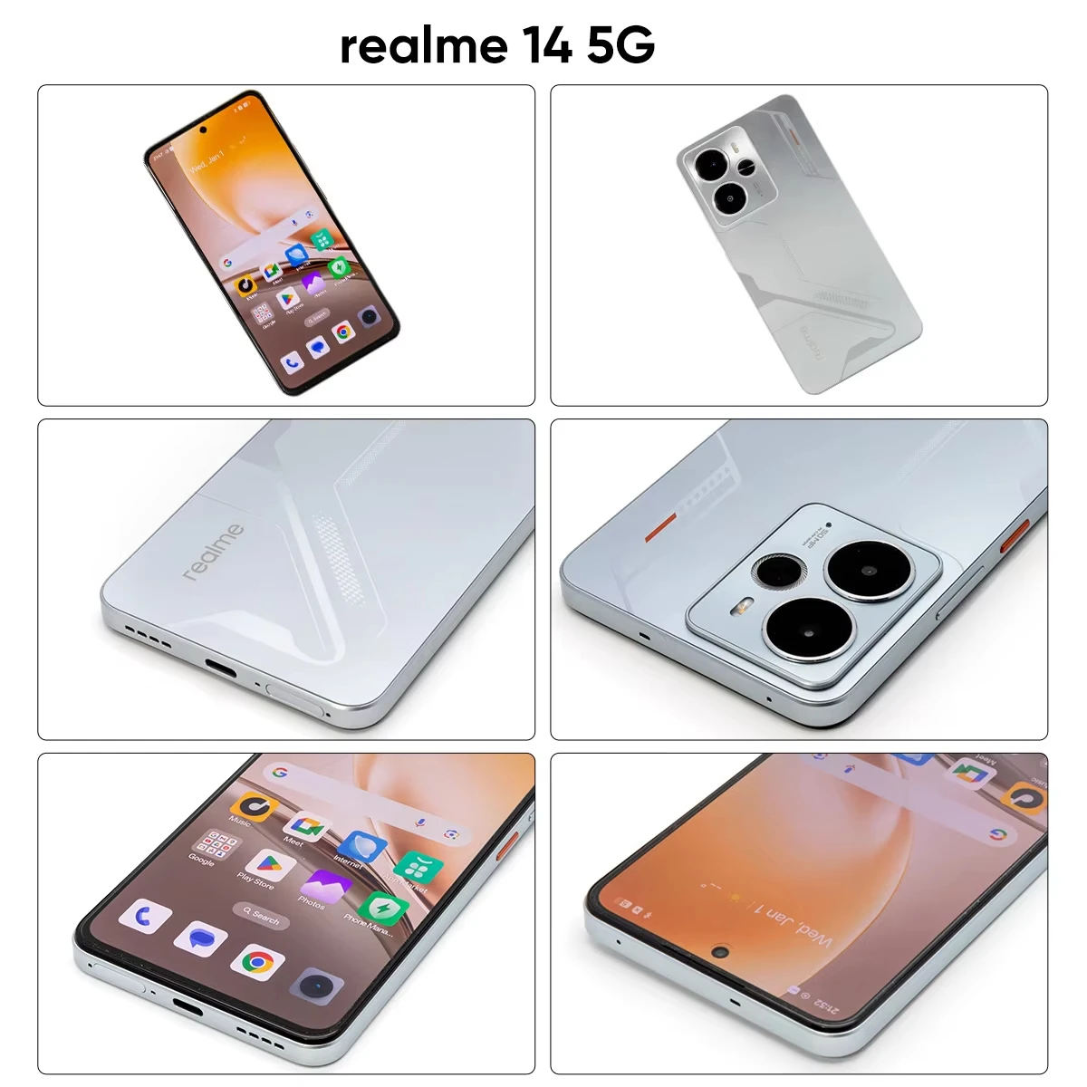 Teléfono Inteligente realme 14 5G, 8 + 2025 GB, 12 + 256GB, Snapdragon 6 Gen 4, resistente al agua IP69, Pantalla AMOLED de 256Hz, 120 - imagen 5