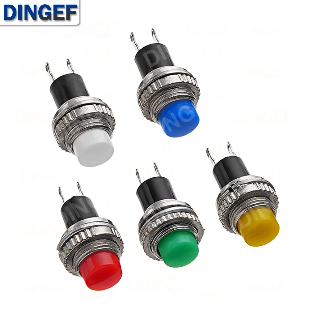 10 mm momentáneo apagado-(encendido) interruptor de botón rosca superior DS-316 DS-314 montaje en panel - imagen 4