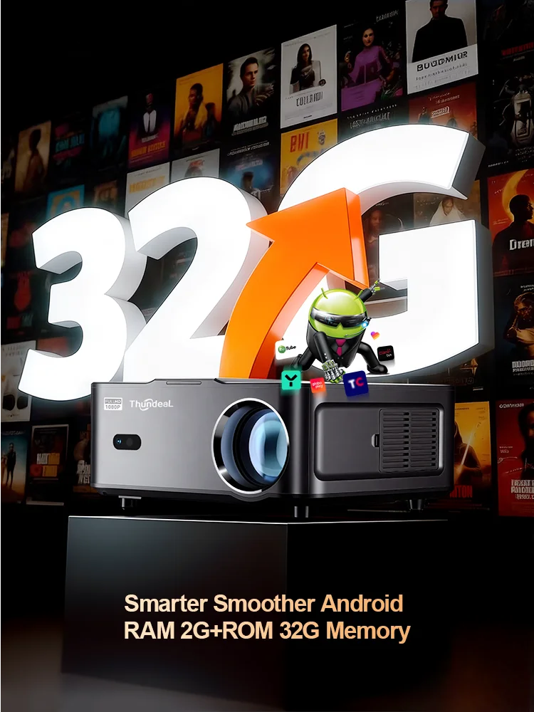 ThundeaL Proyector Portátil TD98W Full HD Android WiFi 3D