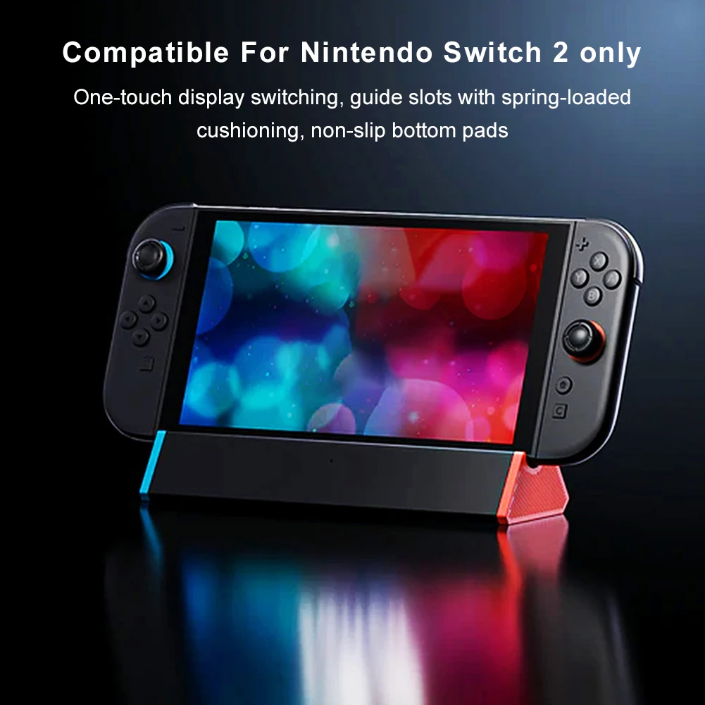 Estación de acoplamiento de TV portátil, Base de estación de carga con salida compatible con HDMI 4K/puerto tipo C/puerto USB para Switch 2 2025 - imagen 3