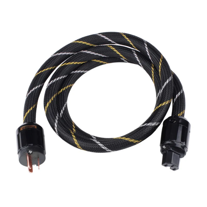 Cable de alimentación de cobre de alta pureza de 1,5 M para reproductor de CD, Cable amplificador de tubo, sistema de Audio HiFi, diseño blindado de baja impedancia
