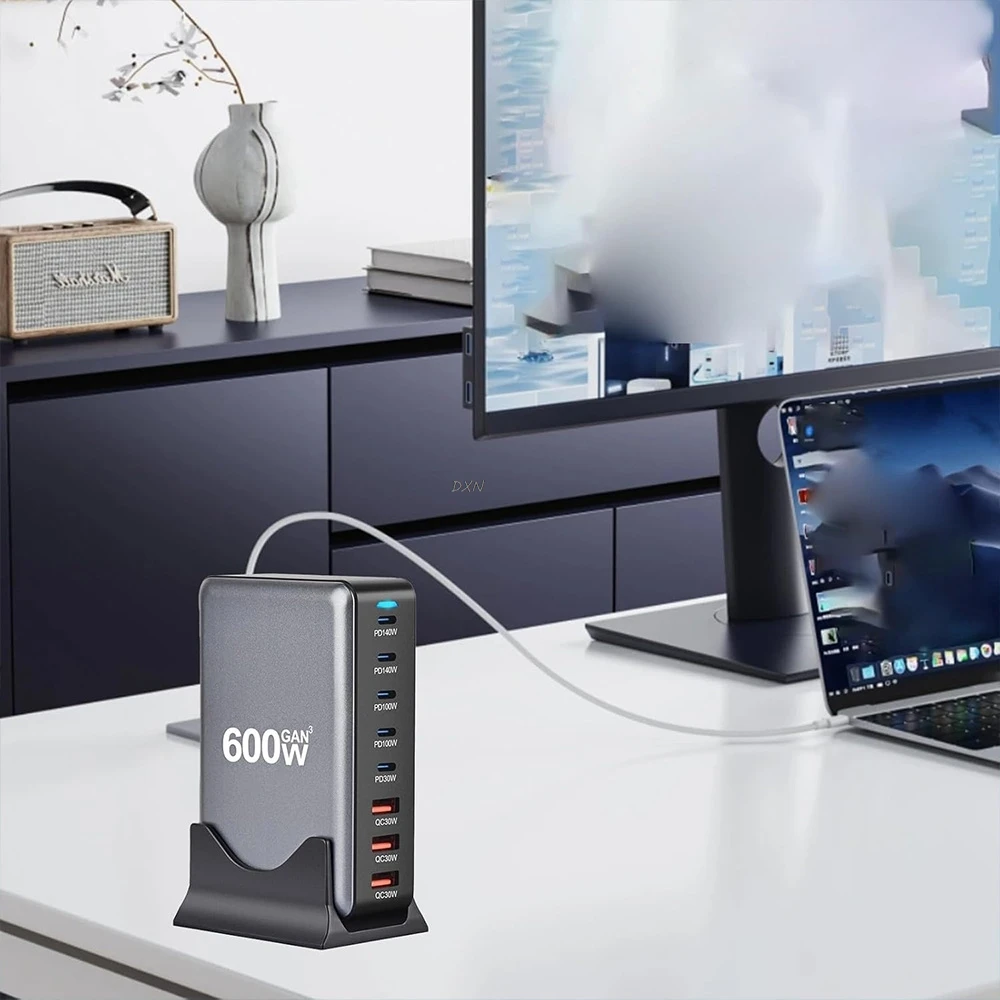 2025 caliente 600W GaN cargador rápido 8 puertos USB C tipo C estación de carga rápida PD3.1 adaptadores para iPhone 16 15 Samsung Xiaomi Huawei - imagen 4