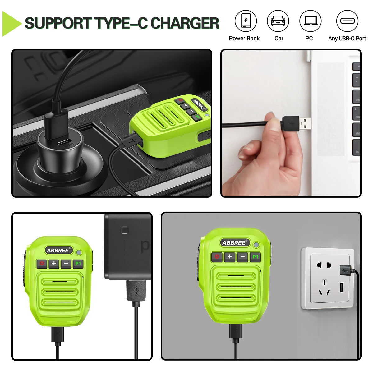 ABBREE-altavoz inalámbrico de mano para walkie-talkie, Radio flotante con Bluetooth, micrófono IP67, resistente al agua, para BaoFeng UV-5R Quansheng UV-K5(8) - imagen 4