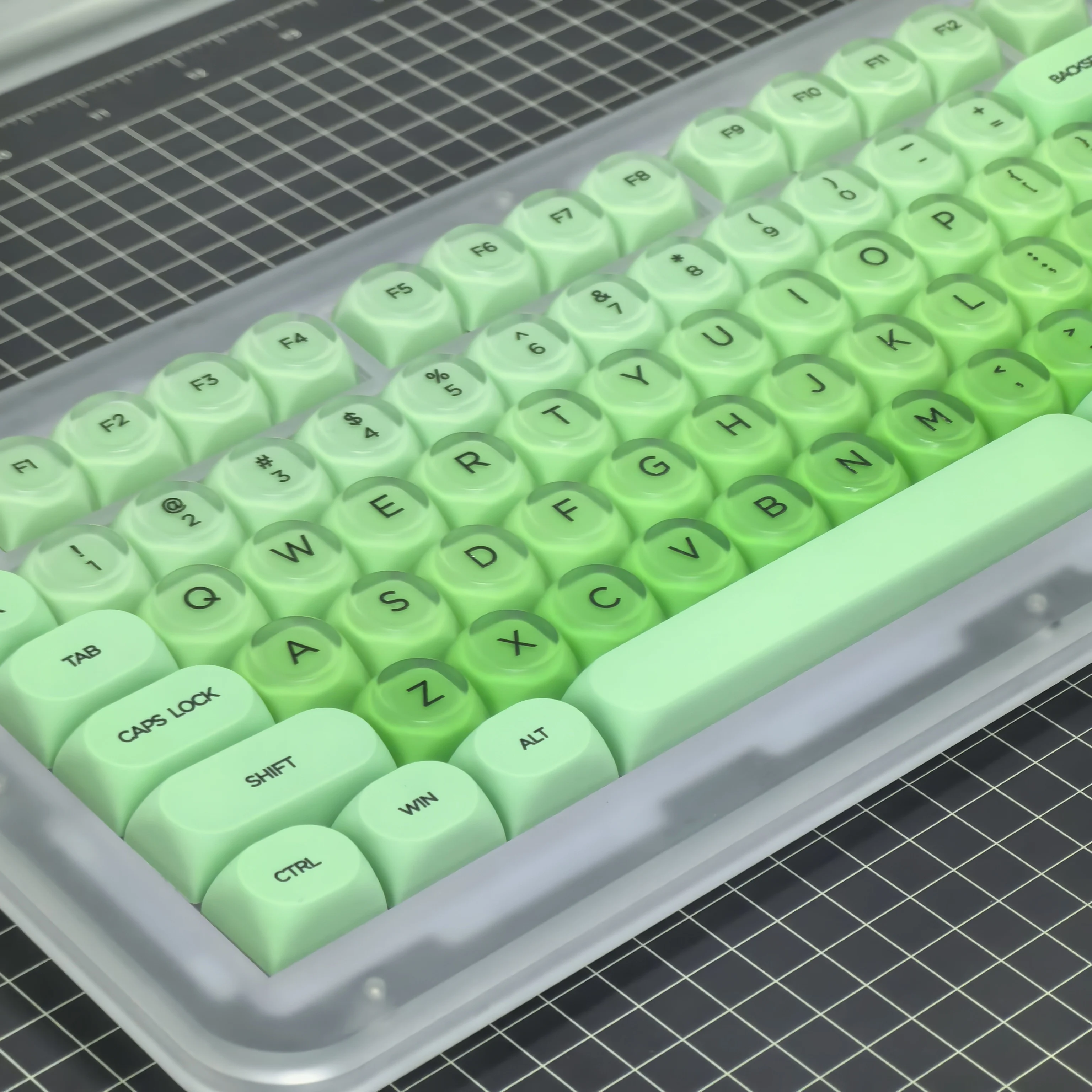 Teclas verdes con tema de Lima pequeña, teclas de gelatina redondas bonitas Pbt + Pc para teclado mecánico Diy Aula F75/F99/F87, teclas con diseño Iso - imagen 5