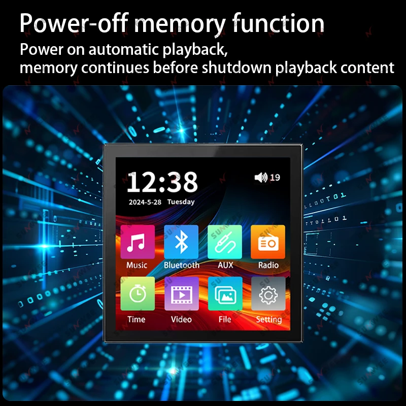Pantalla táctil de 4 pulgadas, amplificador mínimo de pared, panel de Audio inteligente para el hogar, estéreo, Bluetooth, sonido, sistema de música de fondo, altavoz de techo - imagen 5