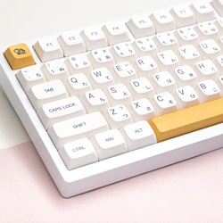 Honey Milk Keycaps PBT blancas – Teclado mecánico 132 tecl