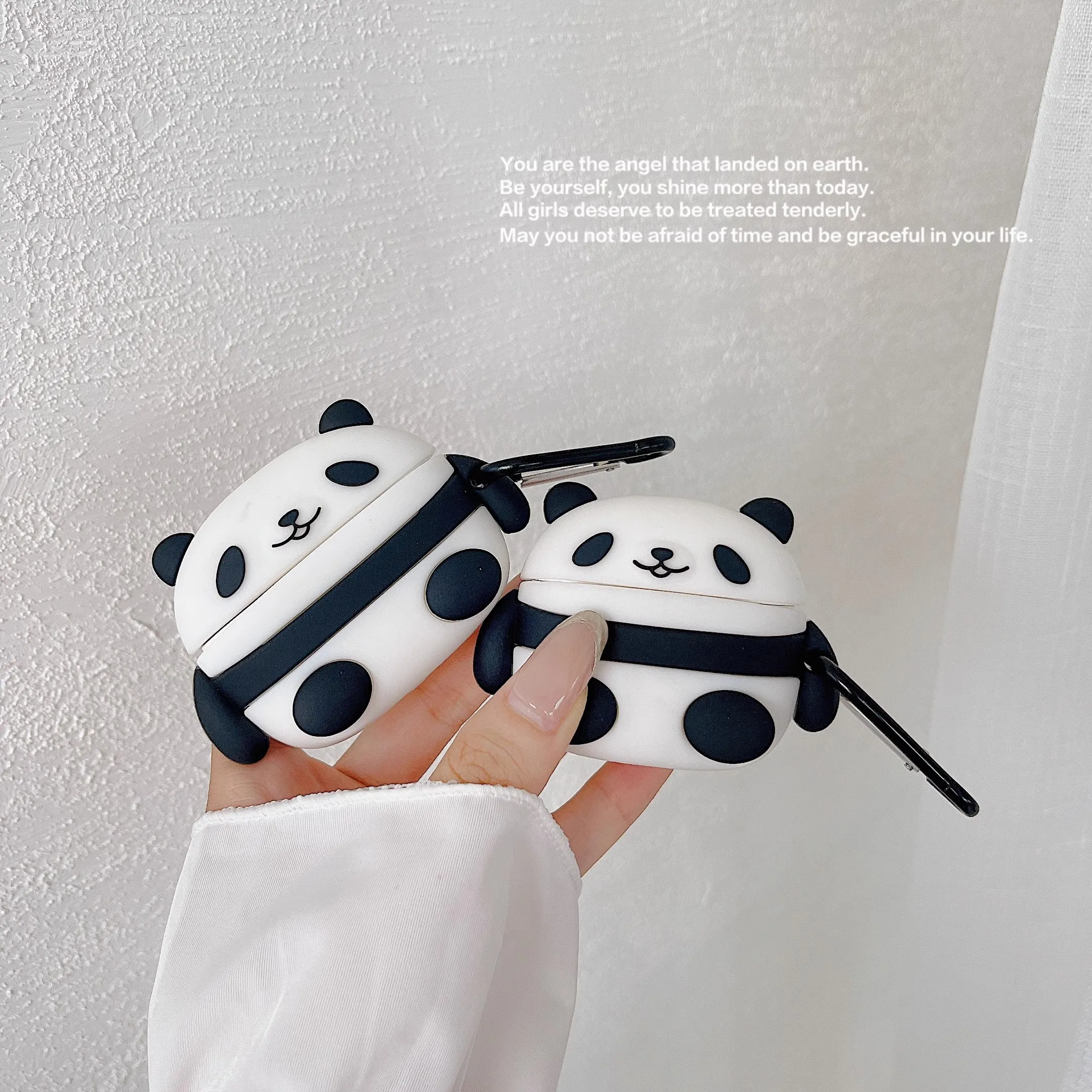 Lindo Panda para Airpods 1 2 3 4 Pro Pro 2 Pro 3 funda de silicona para auriculares accesorios cubierta - imagen 2