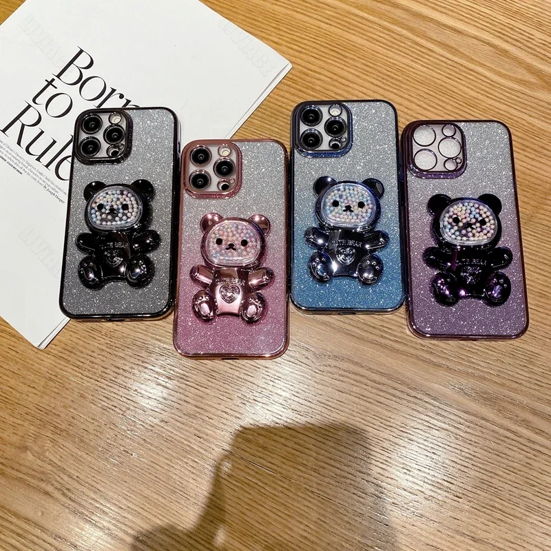Funda con soporte de oso lindo para Samsung Galaxy S10 plus s 10 plus s10 Note10 20 Ultra plus, s21fe s 20 Fe S23 FE - imagen 4