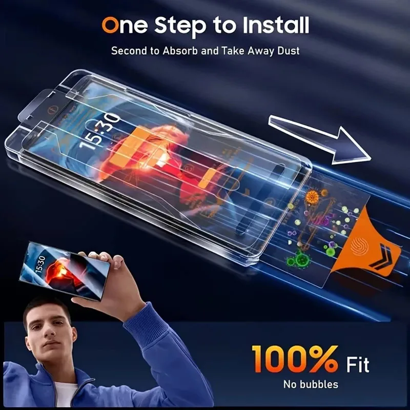 Protector de pantalla de vidrio con un solo clic, sin polvo, para Xiaomi POCO F7, película de revestimiento oleofóbico de vidrio POCO F7, película de vidrio templado POCO F7 - imagen 5