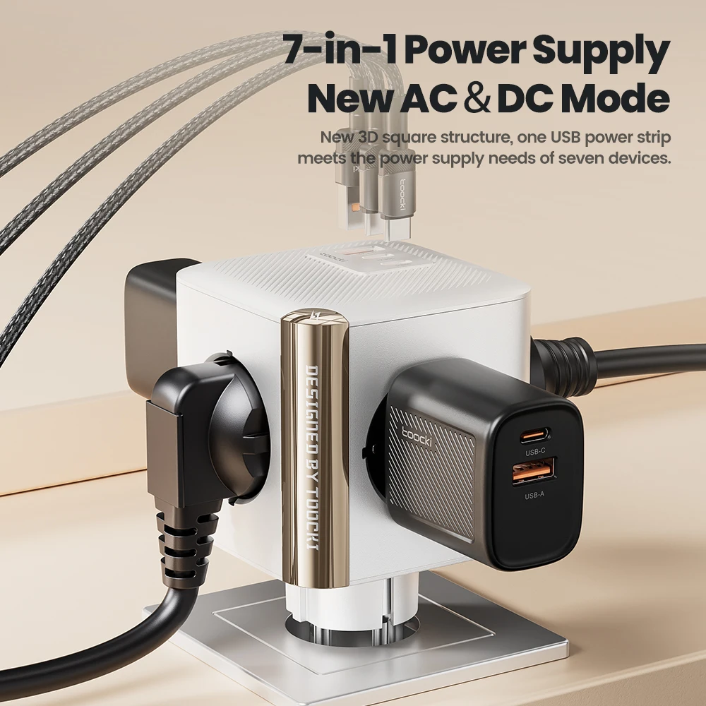 Toocki-cargador GaN PD de 33W, cargador rápido tipo C, toma de pared con tomas de corriente de 4000W CA, soporte de regleta, carga rápida PPS para iPhone - imagen 4