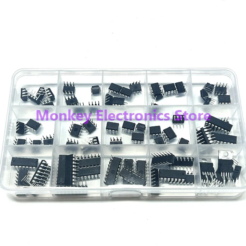 Kit de circuito integrado IC DIP, caja LM358, LM386, ULN2003, LM324, NE555, MC34063, TL494, ULN2803, LM324, TDA2030, LM339, ULN2803, TDA782, 75 piezas - imagen 5