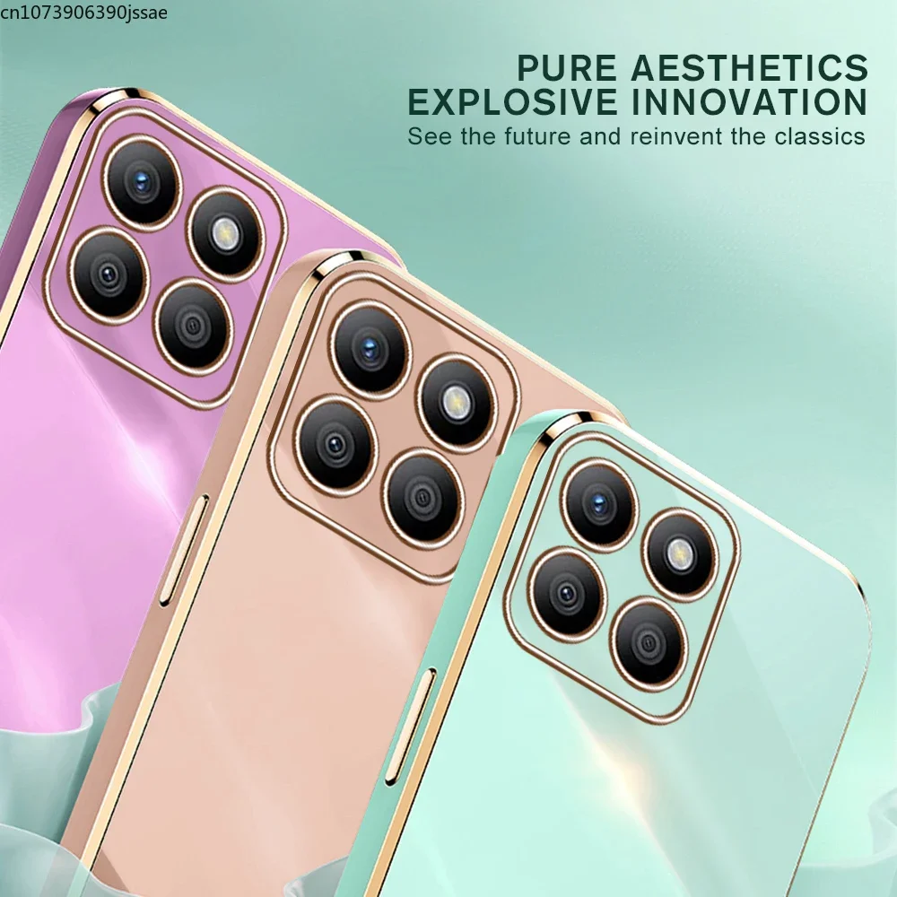 Honer-funda de TPU con borde recto, X8b cubierta suave para Honor galvanizada, Honor X8b, 4G, 2024 - imagen 4