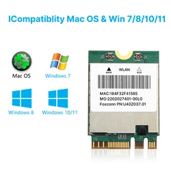 Fenvi Tarjeta de Red WiFi Bluetooth 4.0 Banda Dual Inalámbrica