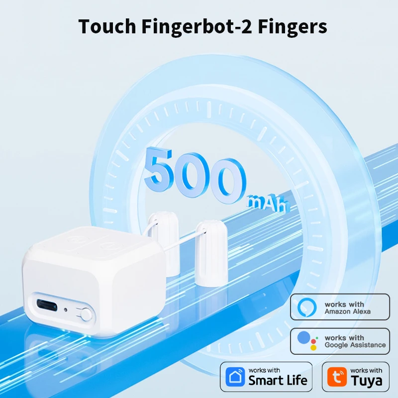 Tuya-Interruptor de pantalla táctil inalámbrico, recargable, Fingerbot, Smart Life, BLE, soporte para Robot, asistente de voz Alexa y Google Home - imagen 2