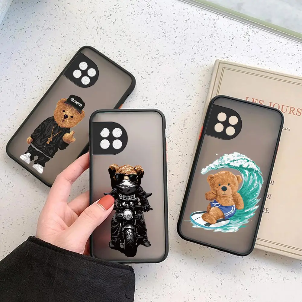 Divertido oso de peluche mascota funda transparente mate para Oneplus 10 9 8T 8 7 7T 6 6T 5 5T PRO NORD CE 2 N10 N100 funda de silicona negra - imagen 2
