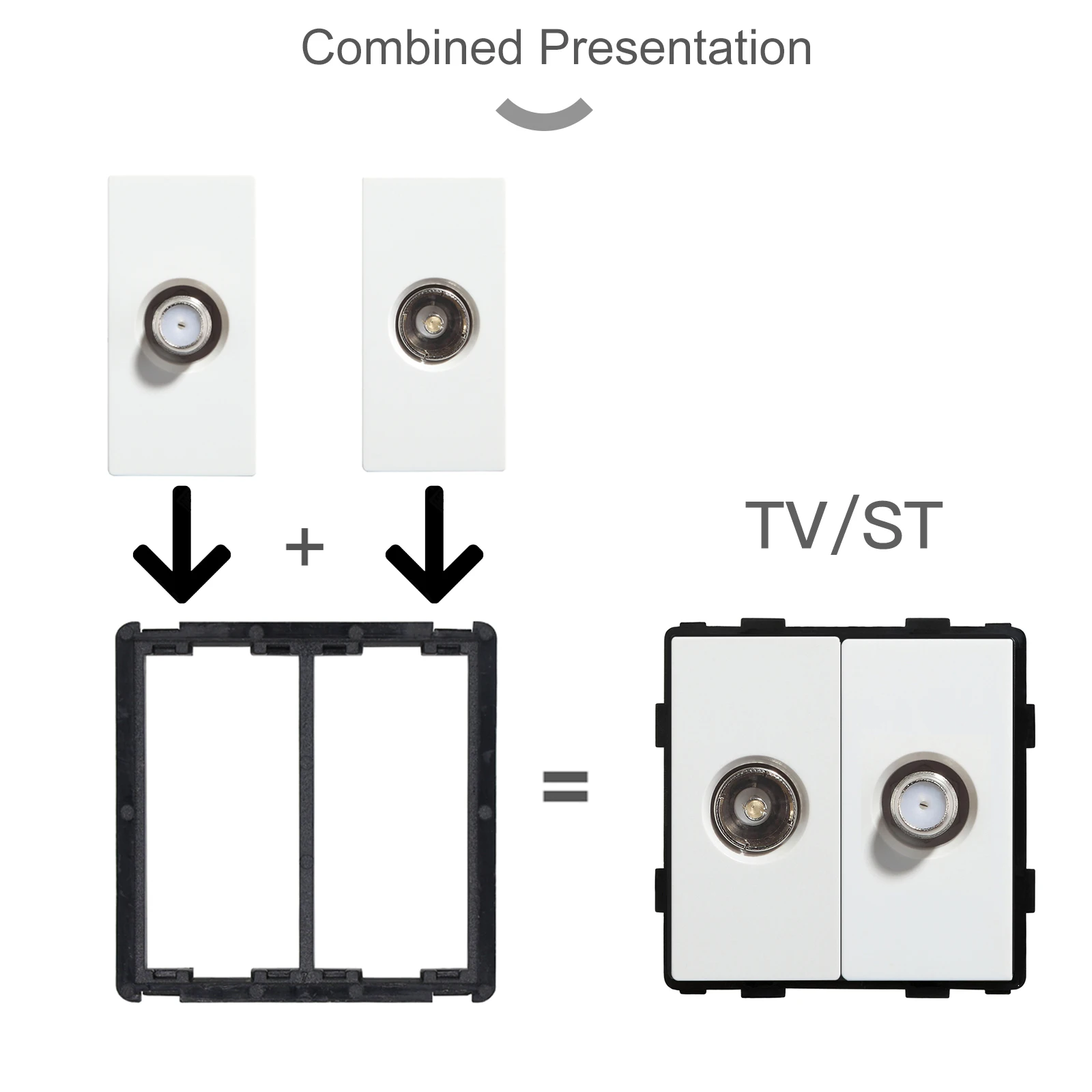 BSEED marcos de vidrio TV/ST/enchufe USB tipo C enchufe UE CAT5 RJ45 piezas de función de enchufe HDMI 1/2 vías pieza de interruptores de botón mecánico - imagen 4