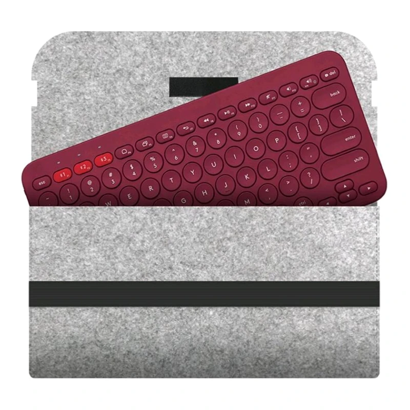 Funda protectora de almacenamiento para teclado inalámbrico, bolsa de viaje de fieltro de lana antigolpes para K380 K480, novedad - imagen 3