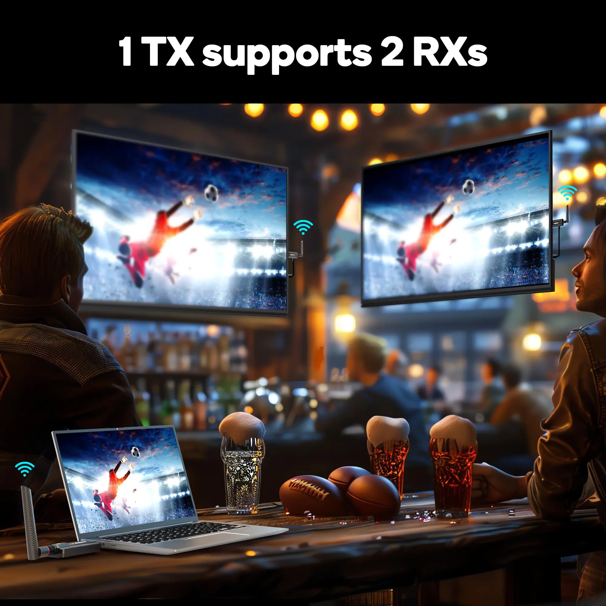 200M Wireless Video Transmitter and Receiver HDMI Extender Display Adapter Cable Screen Share for Camera TV Box PC Laptop To TV - imagen 5