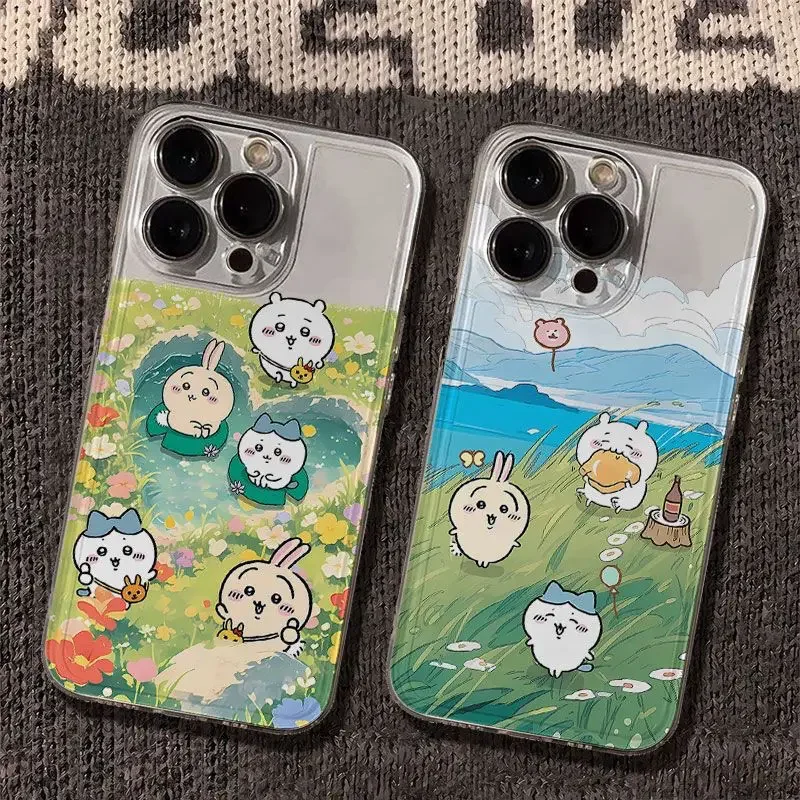 Funda de teléfono bonita con dibujos de Chiikawa para IPhone 16e 16 15 14 13 12 11 Pro Max 15 16 Plus 13 12 Mini 7 8 SE 4, funda moderna
