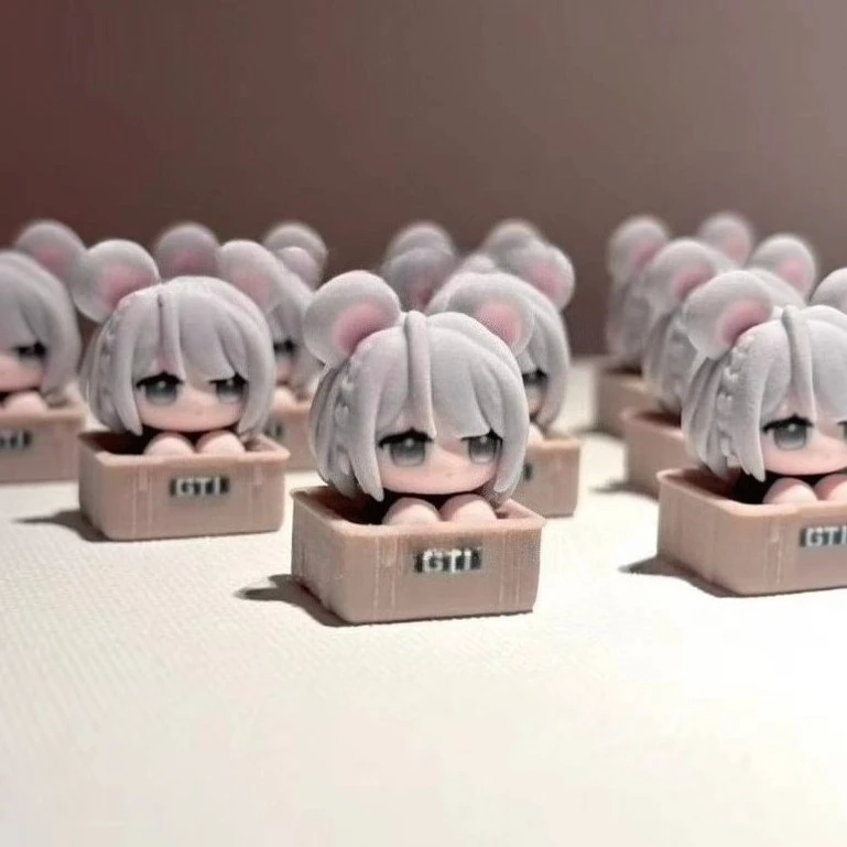 Juego de teclas con tema de ratón pequeño gris, teclas artesanales de resina 3D, teclas originales personalizadas hechas a mano para regalo de teclado mecánico - imagen 4