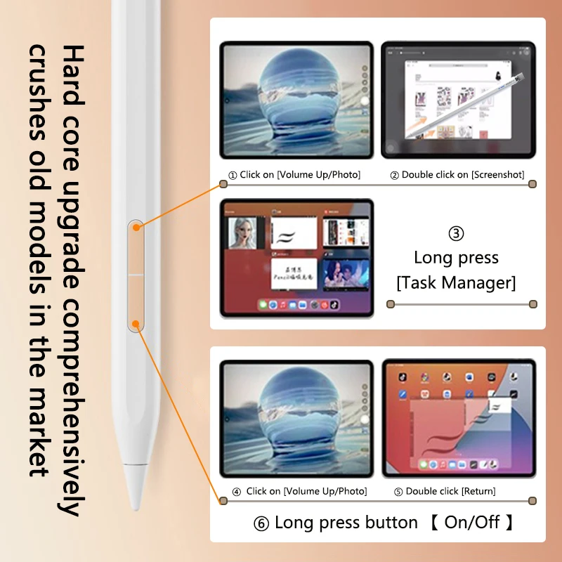 Lápiz óptico de adsorción magnética para Apple Pencil iPad 11 2025 bolígrafos pantalla de batería rechazo de palma para Apple Pencil 2 1 - imagen 2