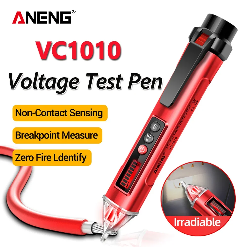 ANENG VC1010 Detector de voltaje Digital pluma probadora 12-1000V sin contacto voltios voltaje CA línea de fuego cero herramientas de prueba de Sensor eléctrico - imagen 2