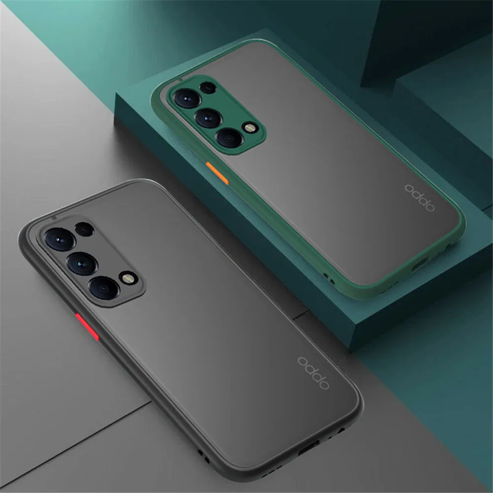 Funda protectora transparente mate para Oppo Reno 5 7 8 11 12 15 Pro Plus, funda protectora a prueba de golpes para cámara OPPO A53 A54 A74 A94 4G 5G