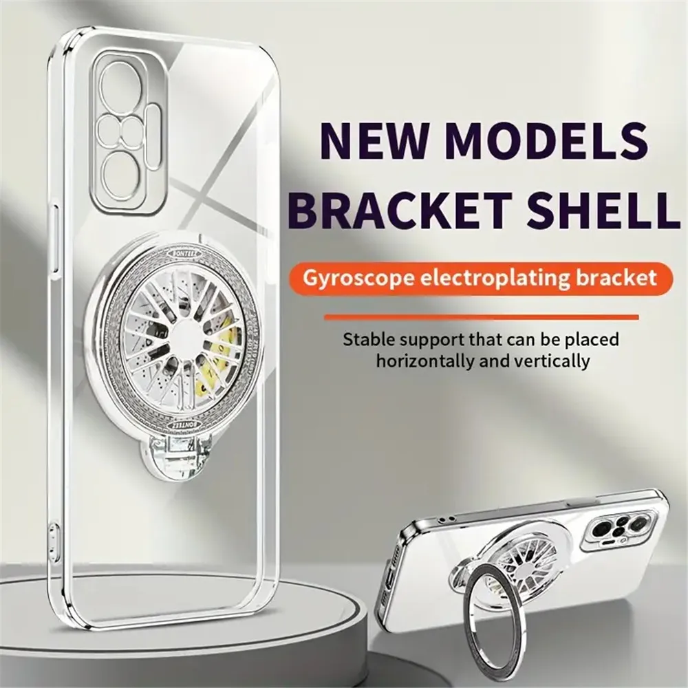 Redmi Note 14 funda con soporte magnético giroscopio de rotación de lujo para Xiaomi Redmi Note 14 13 Pro 5G 4G Note 13 Pro Plus cubierta transparente - imagen 4