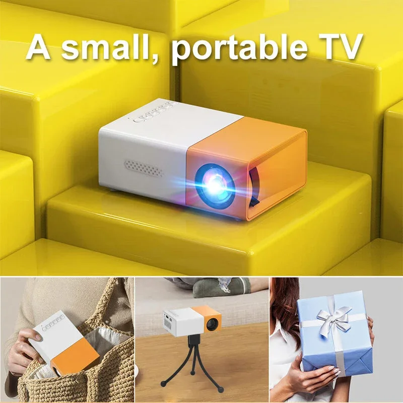 Mini proyector portátil YG300, memoria de Ultra alta definición, compatible con HDTMI, USB y SD, proyección de cine en casa, películas al aire libre