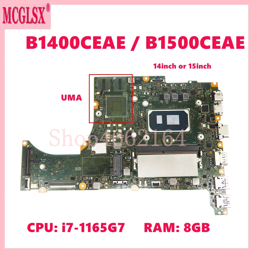 B1400CEAE con i7-1165G7 CPU 8GB-RAM placa base para ASUS B1400CEPE B1400CEPEY B1500CEAE B1500CEPE B1500CEPEY placa base para ordenador portátil - imagen 2