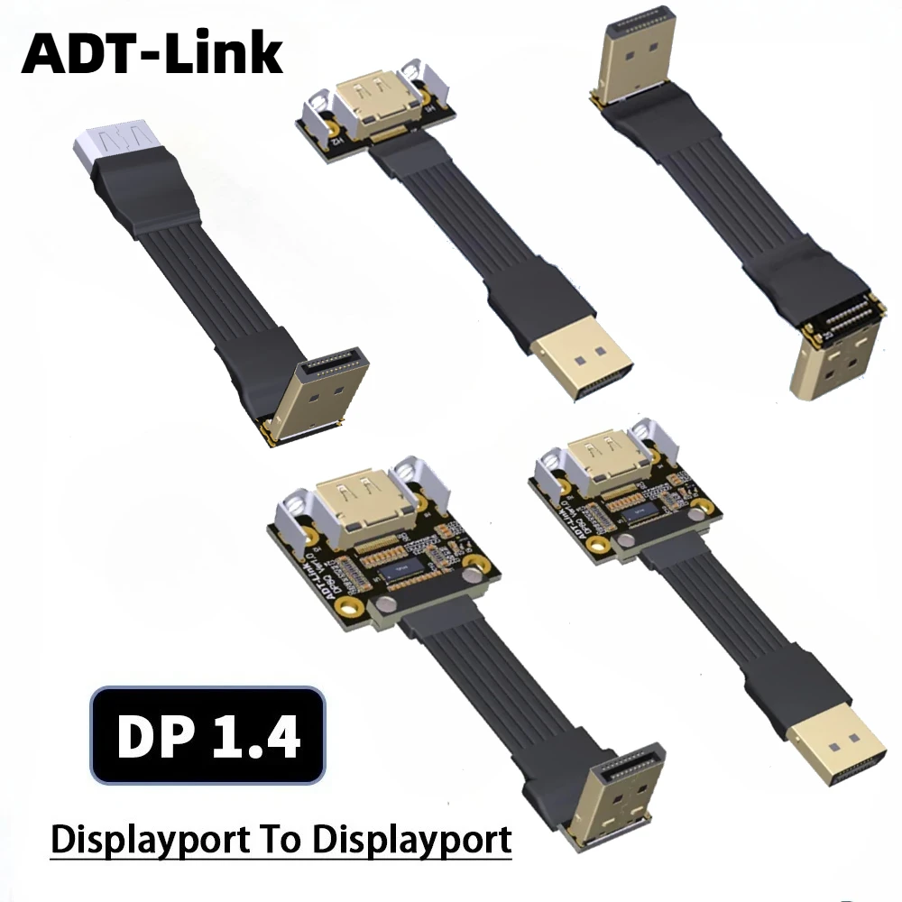 Cable plano DisplayPort 1,4 blindado 4K HDR 165Hz adaptador de puerto de pantalla vídeo PC portátil TV DP a DP1.4 extensor de cinta DisplayPort - imagen 2