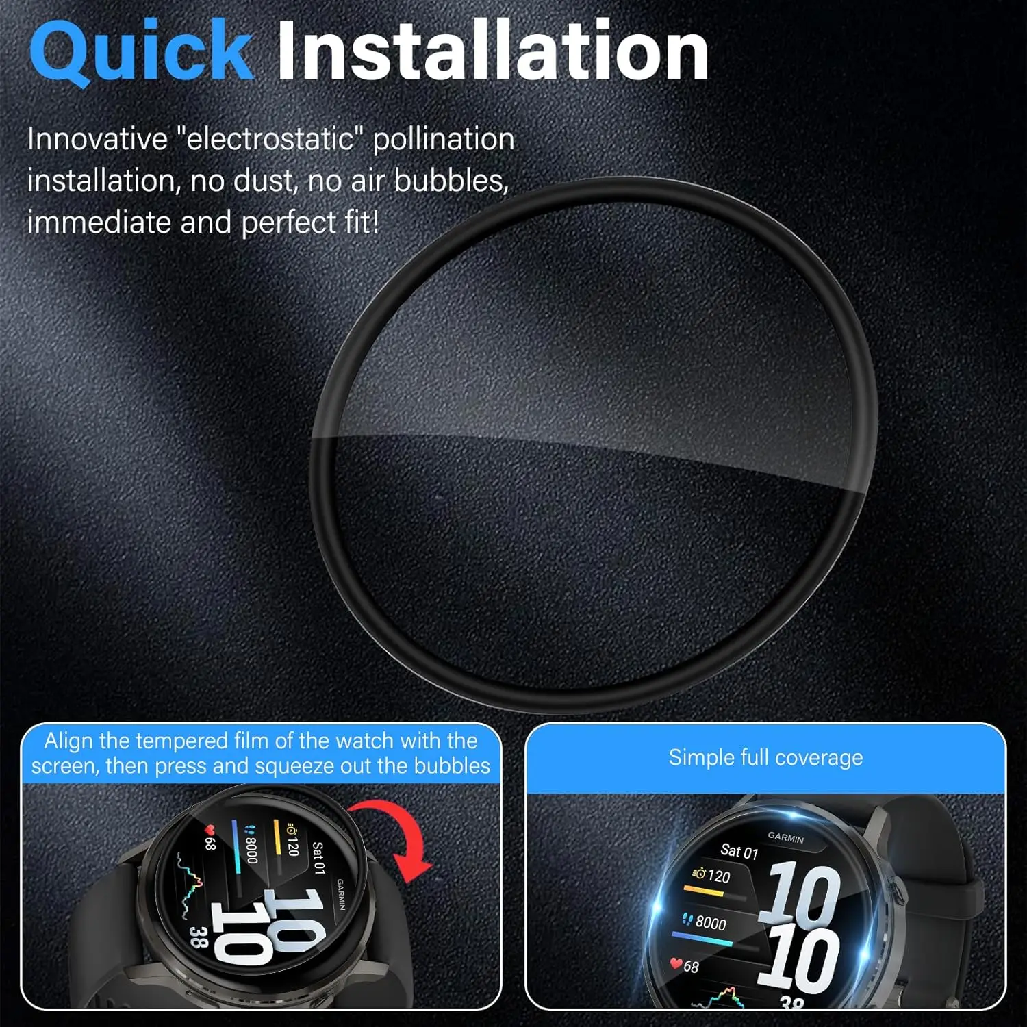 Protector de pantalla para Garmin Venu 4, 45mm, 41mm, película curvada antiarañazos, protección de cobertura completa para accesorios de película Garmin Venu4 - imagen 3