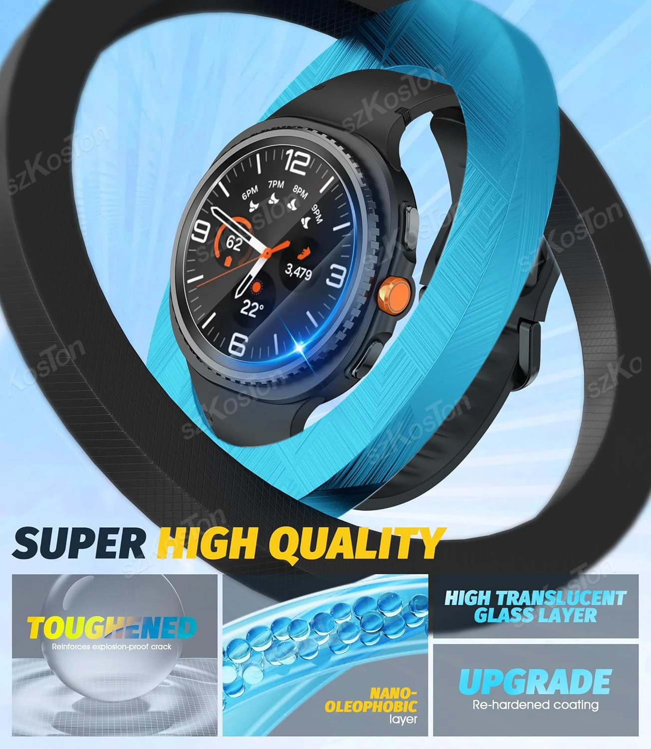 Protector de pantalla de 3 uds para Galaxy Watch8 40mm/44mm y Watch 8 Classic 46mm vidrio templado antiarañazos para Galaxy Watch Ultra 47mm - imagen 5