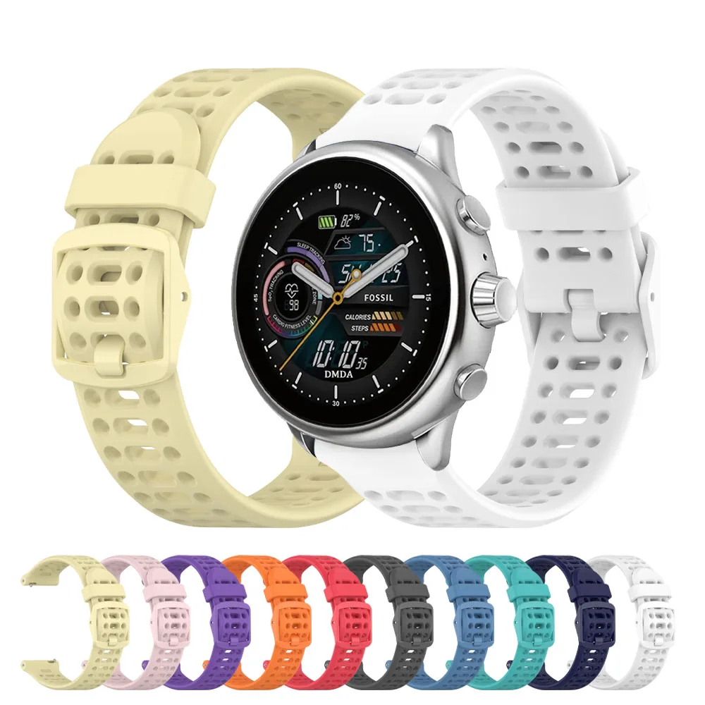 1 Uds correa de silicona para Fossil Gen 6 Wellness Edition Band para Fossil GEN 6 5 5E 44mm/GEN 5 LTE 45mm deportes 20mm 22mm pulsera