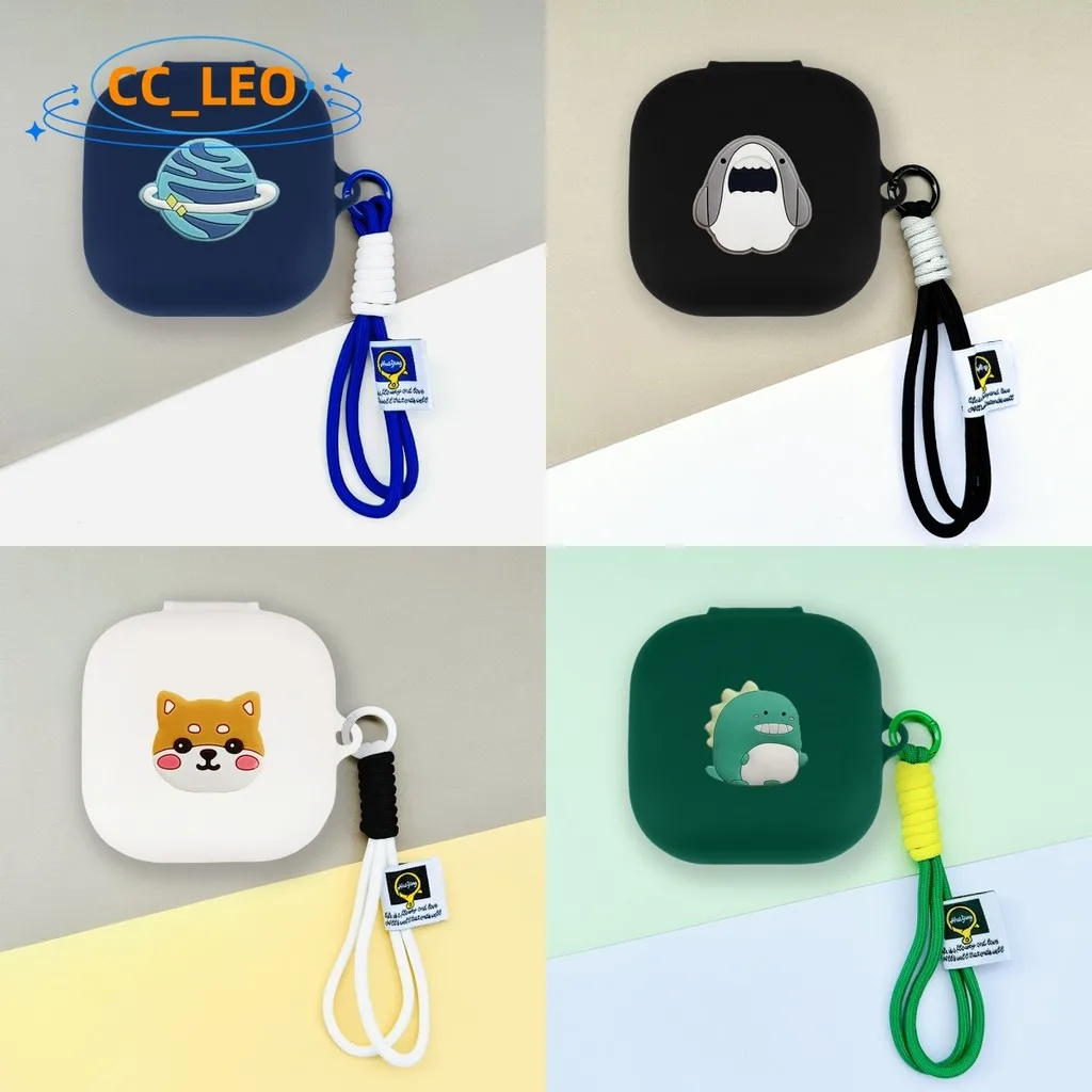 Para Anker Soundcore AeroFit 2 funda bonita Piggy Shiba Inu cordón colgante Soundcore AeroFit 2 funda protectora suave de silicona