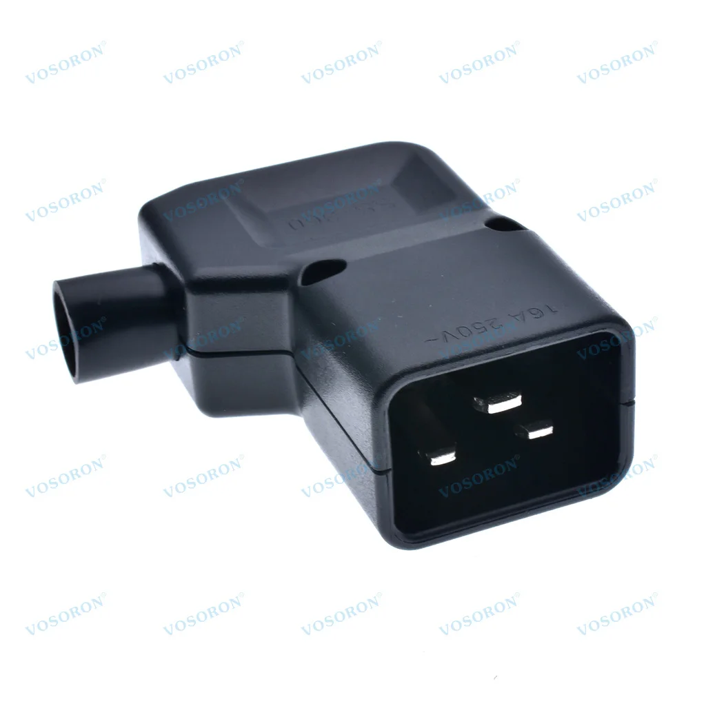 Enchufe recable IEC 320 16A 250V codo de 90 grados IEC320 C20 conector de alimentación DIY, conectar C19 hembra C20 macho enchufe adaptador de CA - imagen 3