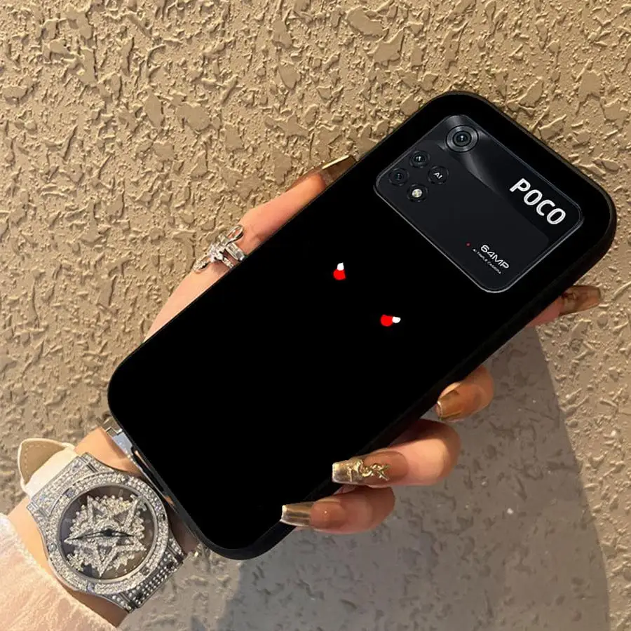 Funda de teléfono suave negra con diseño de ojo fresco de dibujos animados para Xiaomi Poco M3 M4 M7 Pro X3 X4 X5 X7 Pro C61 F3 F1 C40 C71 C75 C50 M5 - imagen 3