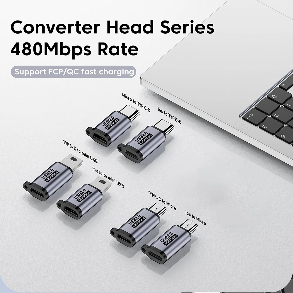 Adaptador Micro hembra a tipo C/Mini USB para teléfono, convertidor de carga rápida, conector hembra tipo C para Teléfono Celular Android - imagen 5
