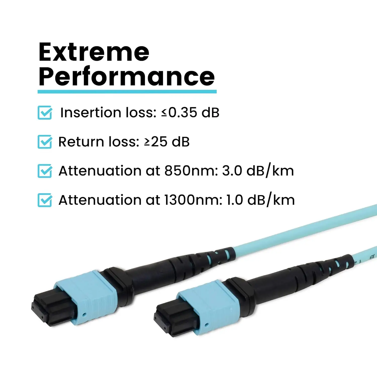 Cable MPO 8 Fibra hembra a hembra MPO-MPO Cable de conexión de fibra óptica multimodo tipo B OM3 - imagen 2