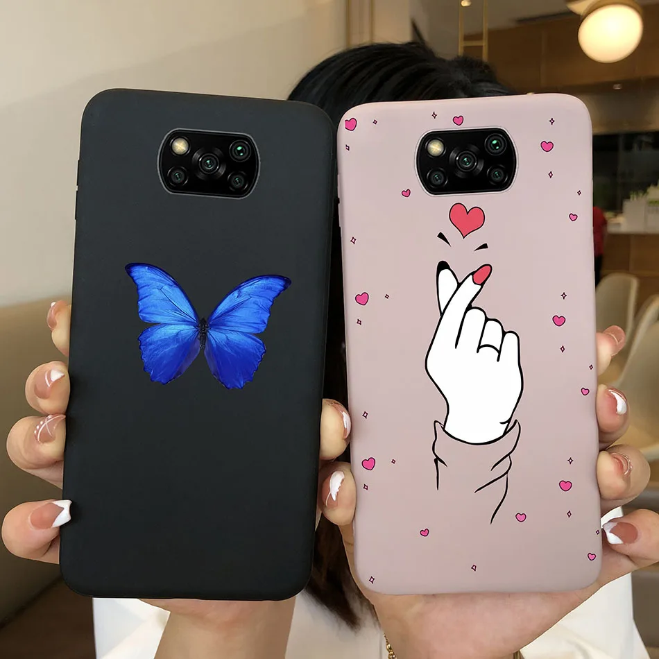 Para POCO X3 funda para Xiaomi Poco X3 Pro funda de teléfono flor chica corazón Linda contraportada para Xiaomi Poco X3 NFC X 3 X3Pro Global - imagen 3